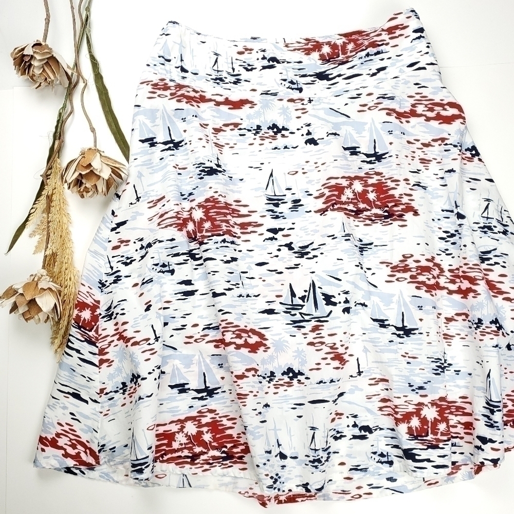 Oshkosh B'gosh Red White Blue Cotton Skirt Size 8 - Picture 9 of 10
